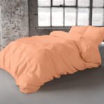 Satin Point Pastel Oranje dekbedovertrek