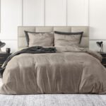 Embossed Velvet Fashion Taupe dekbedovertrek