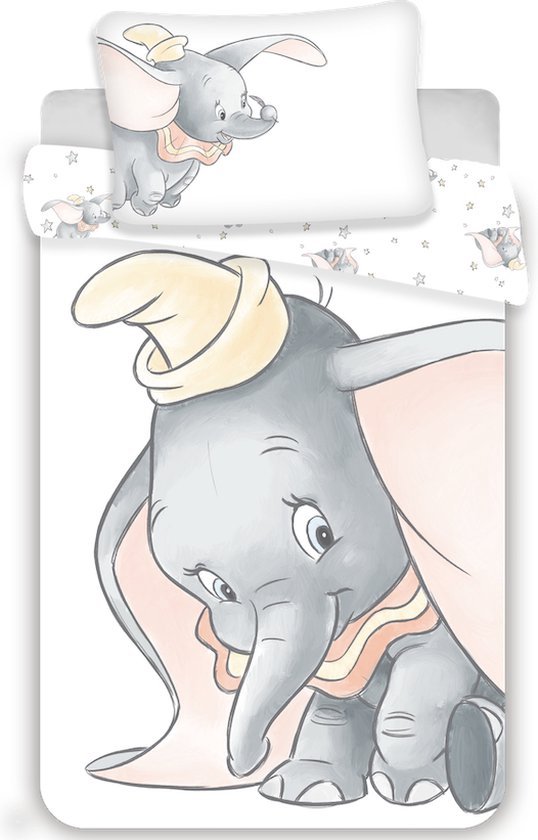 DUMBO Katoen BABY Dekbedovertrek Disney Dumbo - 135 x 100 - Afbeelding 1