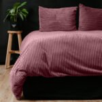 Rib Teddy Oud Roze Dekbedovertrek